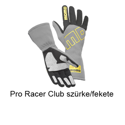 Versenykesztyű, Pro Racer Club, szürke/fekete