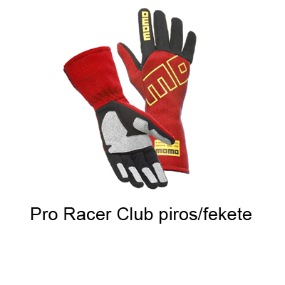 Versenykesztyű, Pro Racer Club, piros/fekete