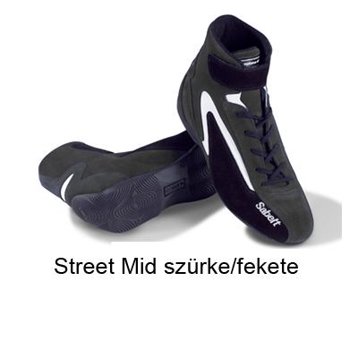 Versenycipő, Street Mid, szürke/fekete